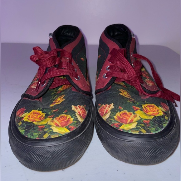 Supreme Vans Jean Paul Gaultier Floral Chukka Pro Cardinal Shoes Size 10 - Picture 2 of 12